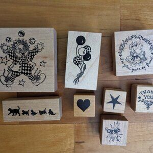 PSX Rubber Stamps Clown Balloons